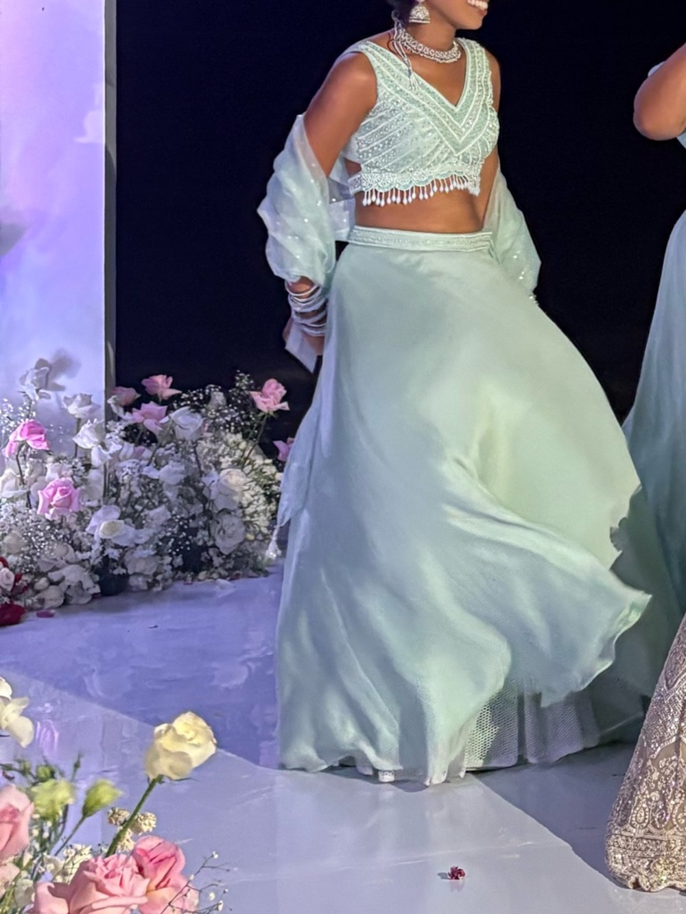 Light Mint Green Flowing Women's Skirt